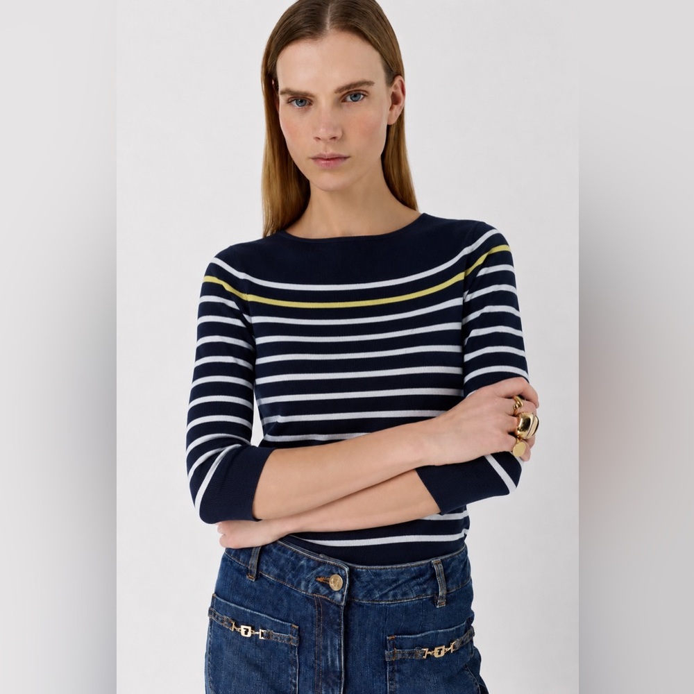 INÈS DE LA FRESSANGE x Uniqlo | Breton Striped Cotton Sweater | Casual | XS